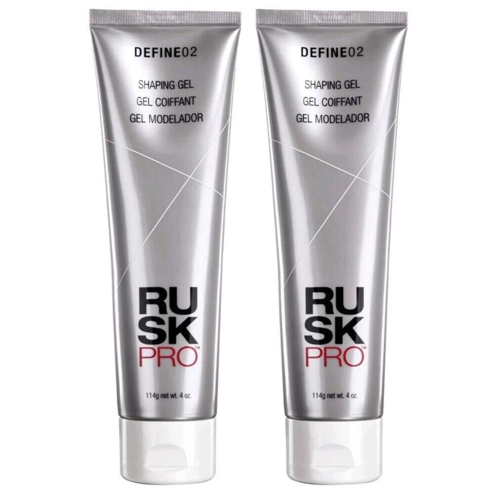 Rusk Pro NEW Define 02 Shaping‎ Gel 2 Pack 4oz ea Flexible Hold Styling Hair Gel